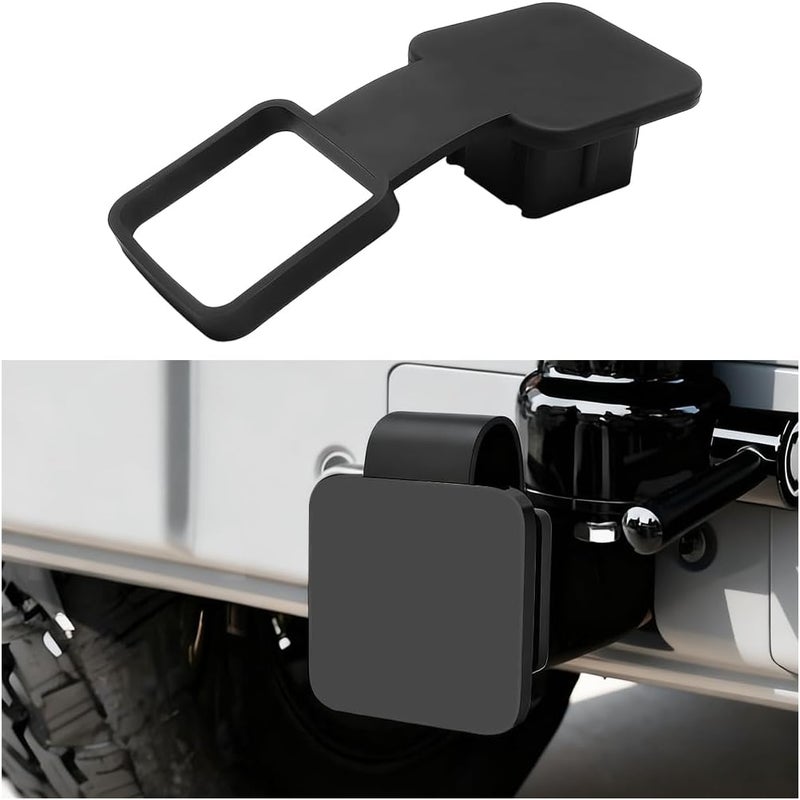 Sandfren 2 Inch Trailer Hitch Cover, Vehicle Square Mouth Protection Hook Dust-Proof Plug Cap, Automotive Receiver Tube Hitch Plug Insert Accessories, Universal Fit (Black Light Panel) - Image 1